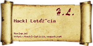 Hackl Letícia névjegykártya